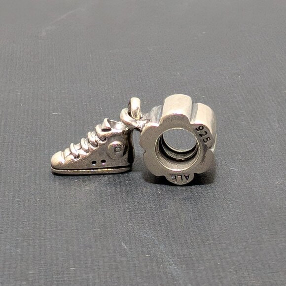 Pandora‎ Women's Retired Sterling Silver High Top Sneaker Dangle Charm - Picture 1 of 3